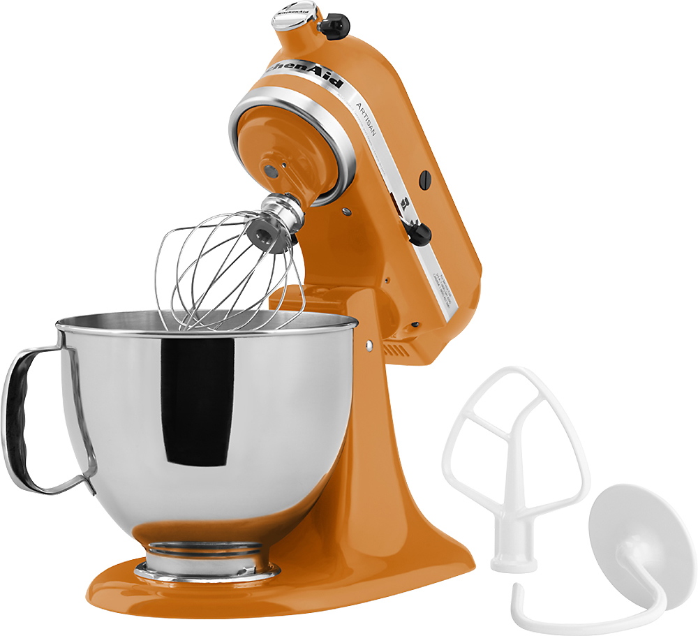 Alt View 12. KitchenAid - KSM150PSTG Artisan Series Tilt-Head Stand Mixer - Tangerine.