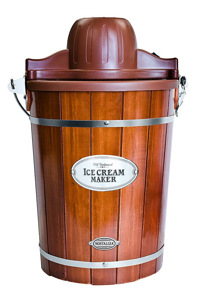 Alt View 11. Nostalgia - ICMP600WD 6-Quart Wood Bucket Ice Cream Maker - Woodgrain.