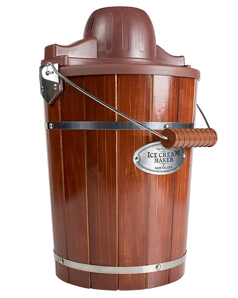 Alt View 13. Nostalgia - ICMP600WD 6-Quart Wood Bucket Ice Cream Maker - Woodgrain.