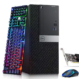 Dell - Refurbished Excellent - OptiPlex Tower Gaming Desktop PC | Intel i5-9th | 16GB DDR4 RAM | 128GB +500GB HDD | NVIDIA GTX 1050Ti |WiFi | Win11 - Black