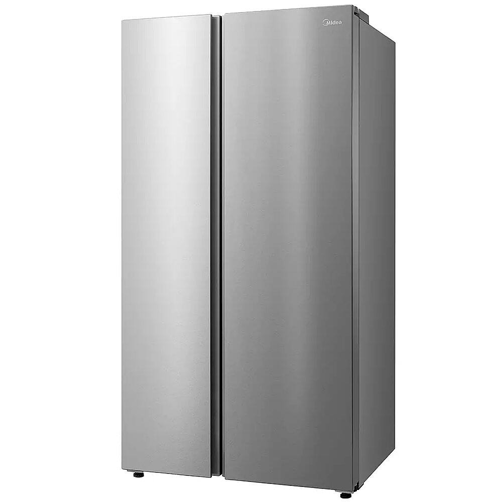 Angle. Midea - 24.5 Cu. Ft. Counter-Depth Side-by-Side Refrigerator with AutoFill Water Pitcher - Stainless steel.