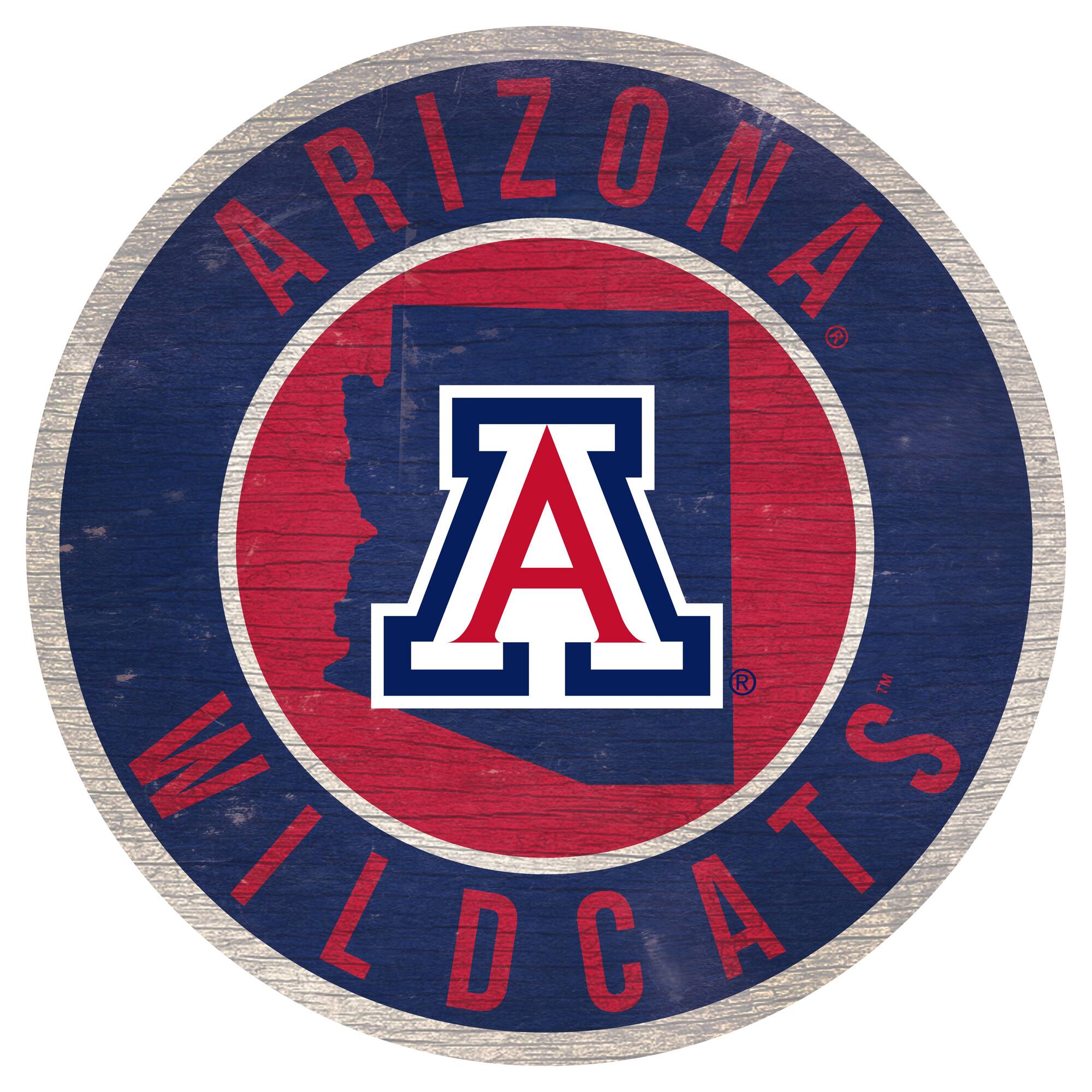 Arizona Wildcats 12'' x 12'' State Circle Sign