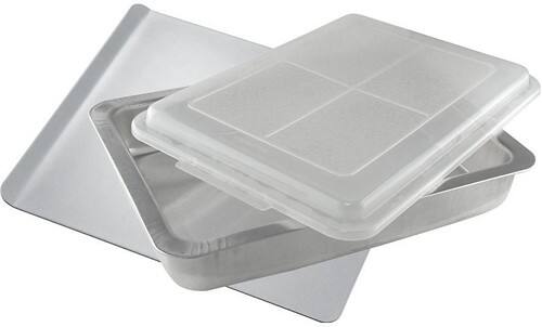 Front Standard. T-Fal - AirBake Ultra 2-Piece Cookie Sheet and Cake Pan Set - Silver.
