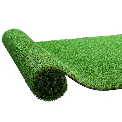 Front. VEVOR - Artificial Grass, 15 x 7 ft Fake Grass Turf Rug, 1.38 in Pile Height Realistic Synthetic Lawn Carpet Roll Mat - Green.