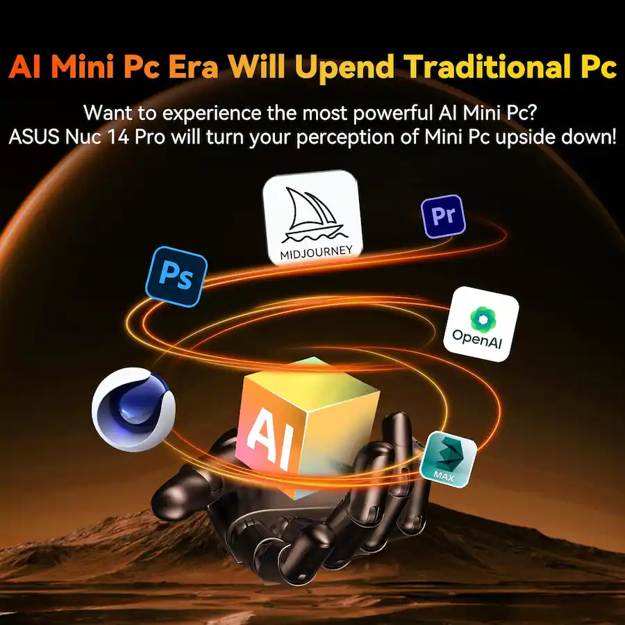 ASUS NUC 14 Pro Tall Mini Desktop (Intel Ultra 7 155H, 32GB DDR5, 1TB ...