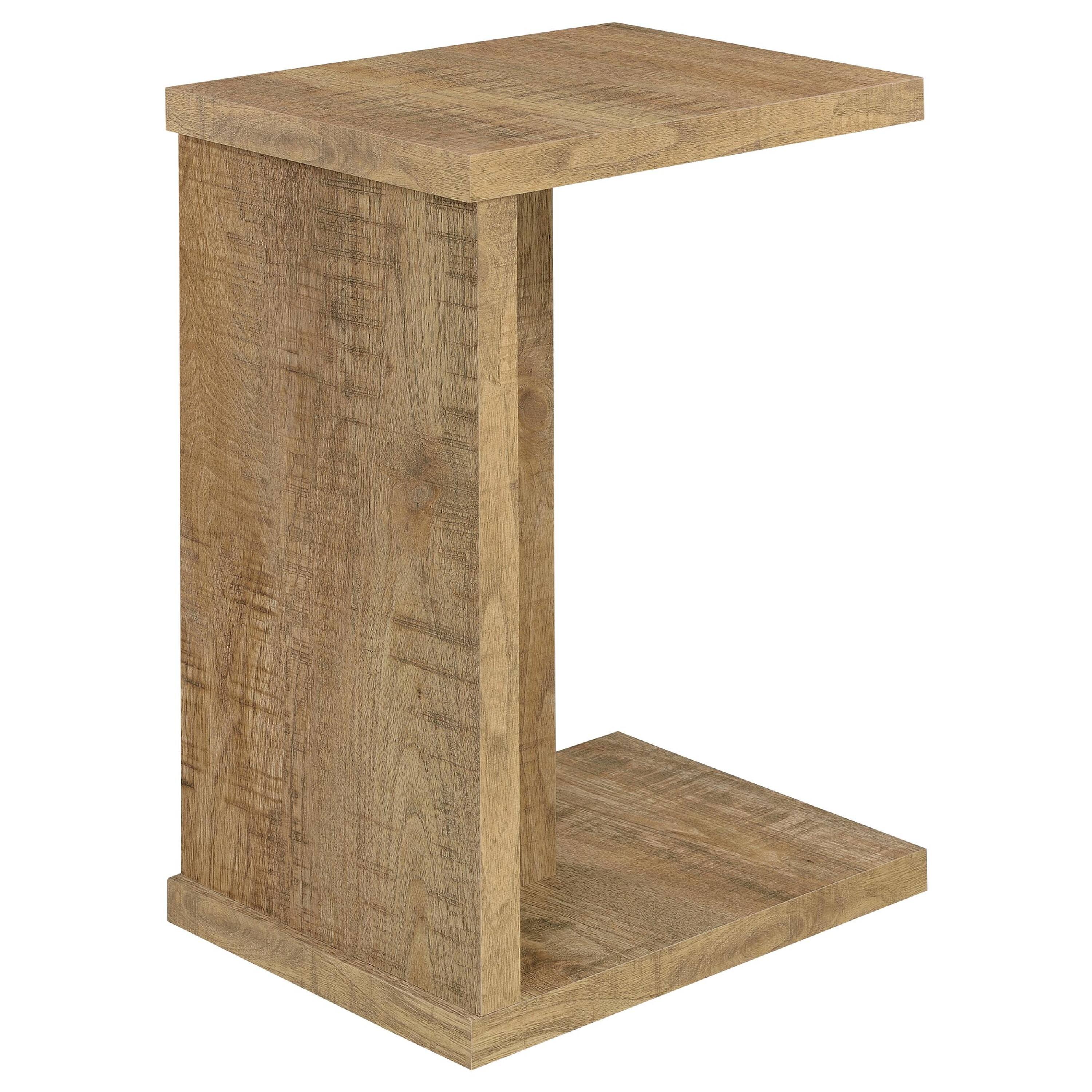 Alt View 5. Manhattan Lane - Owea Sofa Side Table, C Shaped, Rectangular, Wood 16 Inch - Mango Brown.
