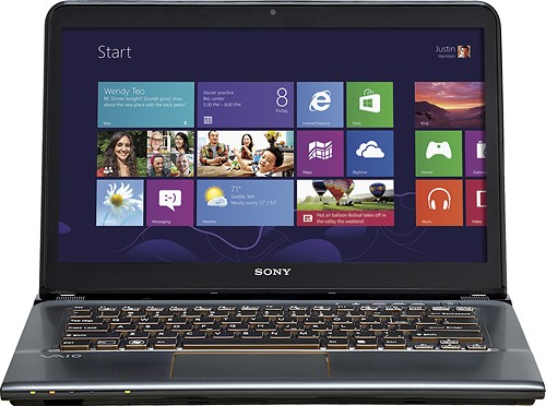  Sony - VAIO 14&quot; Touch-Screen Laptop - 6GB Memory - 750GB Hard Drive - Black/Gold