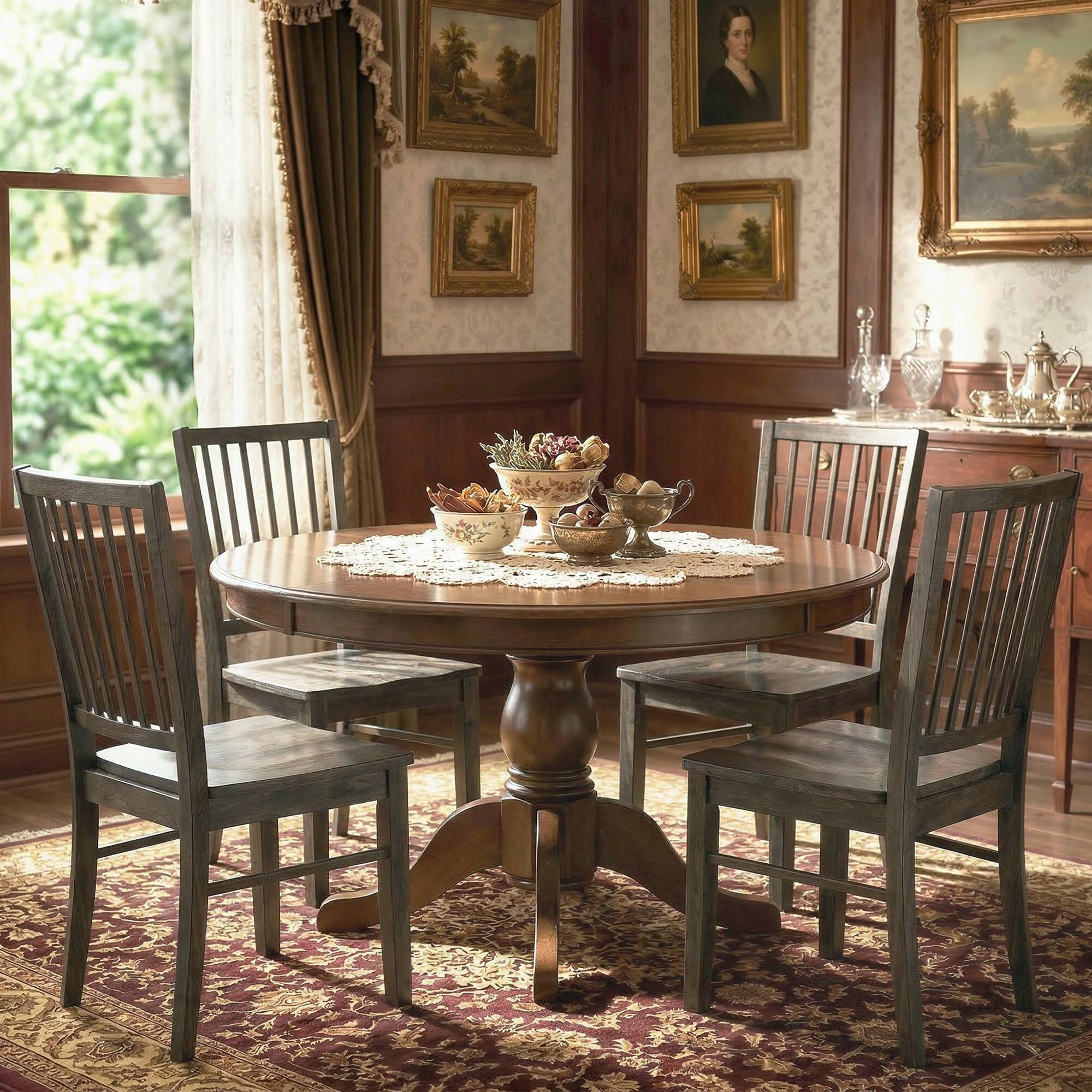 Alt View 8. Homcom - Chairs Set of 2 Ergonomic Solid Wood, Armless Kitchen Chairs with Rubberwood Legs - Charcoal Gray.