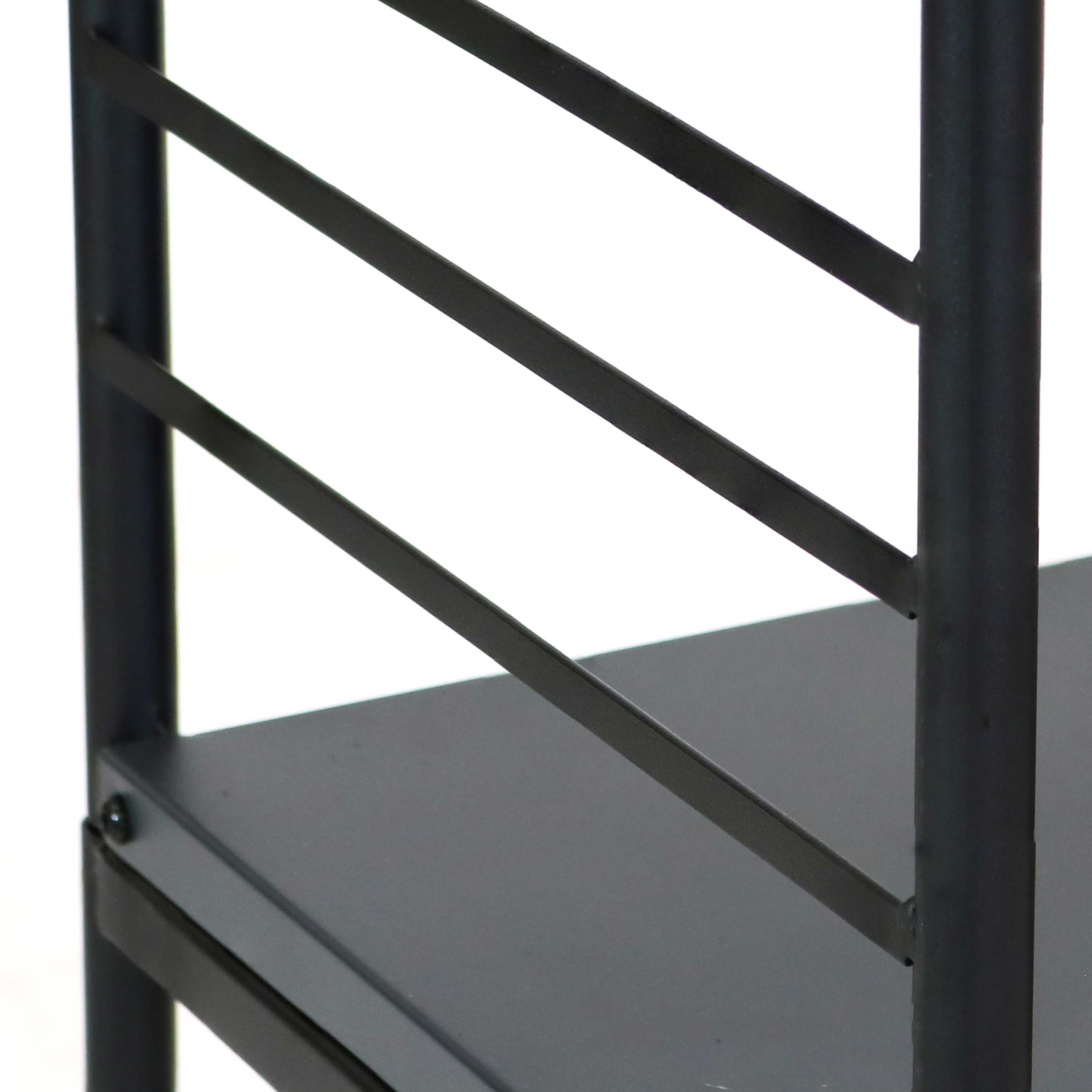 Alt View 6. Sunnydaze - 36.5 in Modern Rounded Edge Iron and Steel Firewood Log Rack - Black.