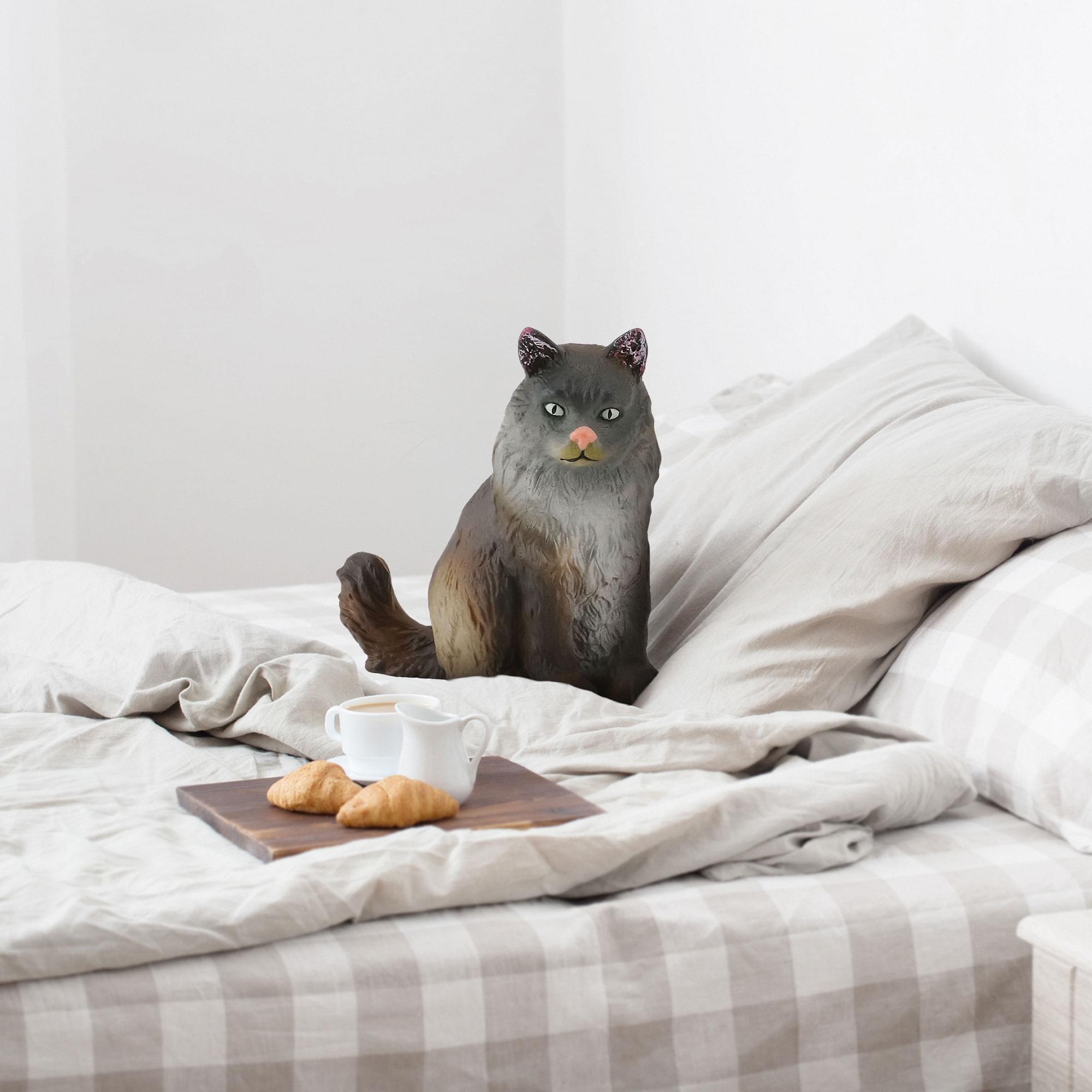 Alt View 1. Breyer Animal Creations - CollectA Cats & Dogs Collection Miniature Figure | Norwegian Forest Cat - Grey.