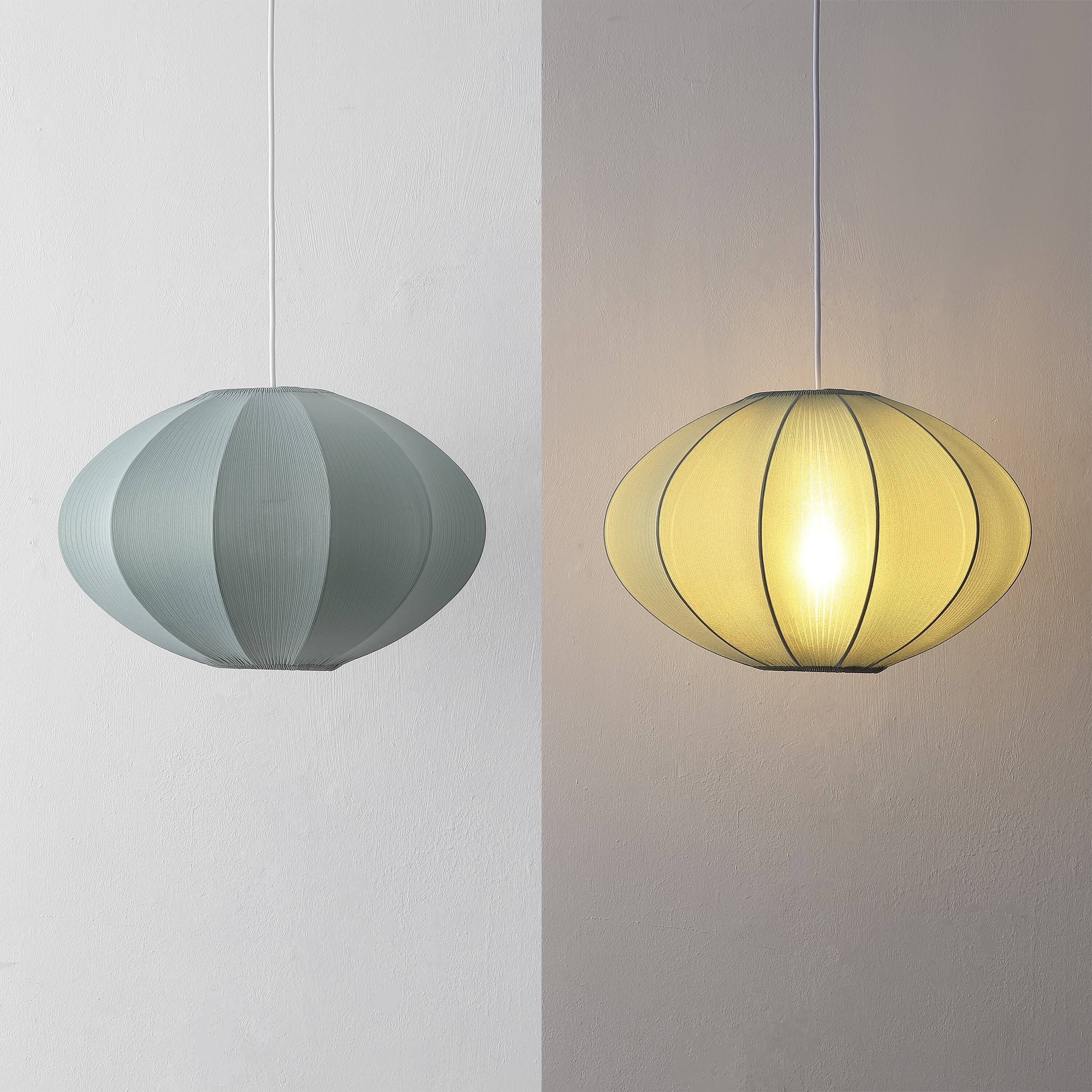 Alt View 3. Jonathan Y - Kira 18.38" 1-Light Scandinavian Adjustable Lantern Metal with Ribbed Cocoon UFO Saucer Shade LED Pendant, Dusty Blue - Dusty Blue.