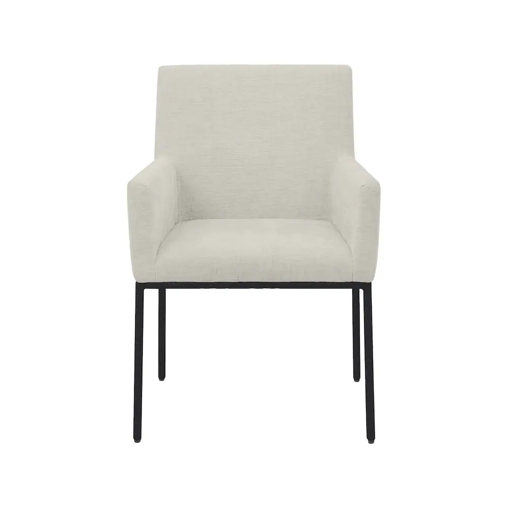 Alt View 2. Meridian Furniture - Reeves Cream Chenille Fabric Dining Chair, Set of 2 - Beige.