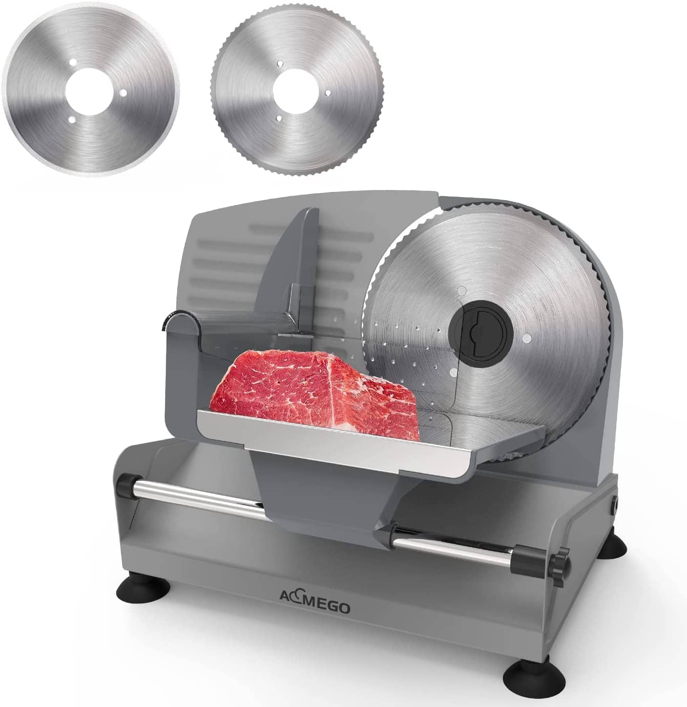 Aemego - Food Slicer with Removable Blade, Adjustable Thickness - Stainless Steel