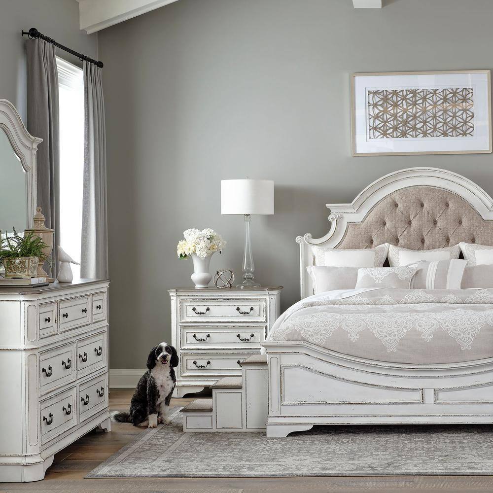 Alt View 3. Liberty Furniture Industries - Magnolia Manor Pet Steps in Antique White - White.