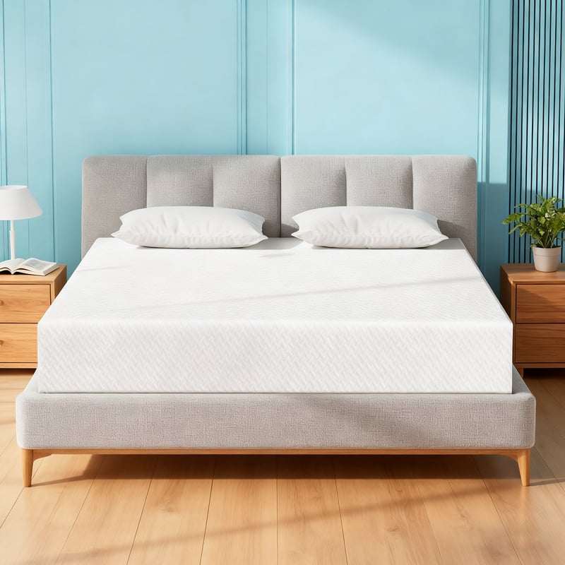 Vipbear - 8" King Size Extra Firm Memory Foam Mattresses, Premier Cooling Green Tea/Gel Bed Mattresses in Box, 80'' x 76'' - White