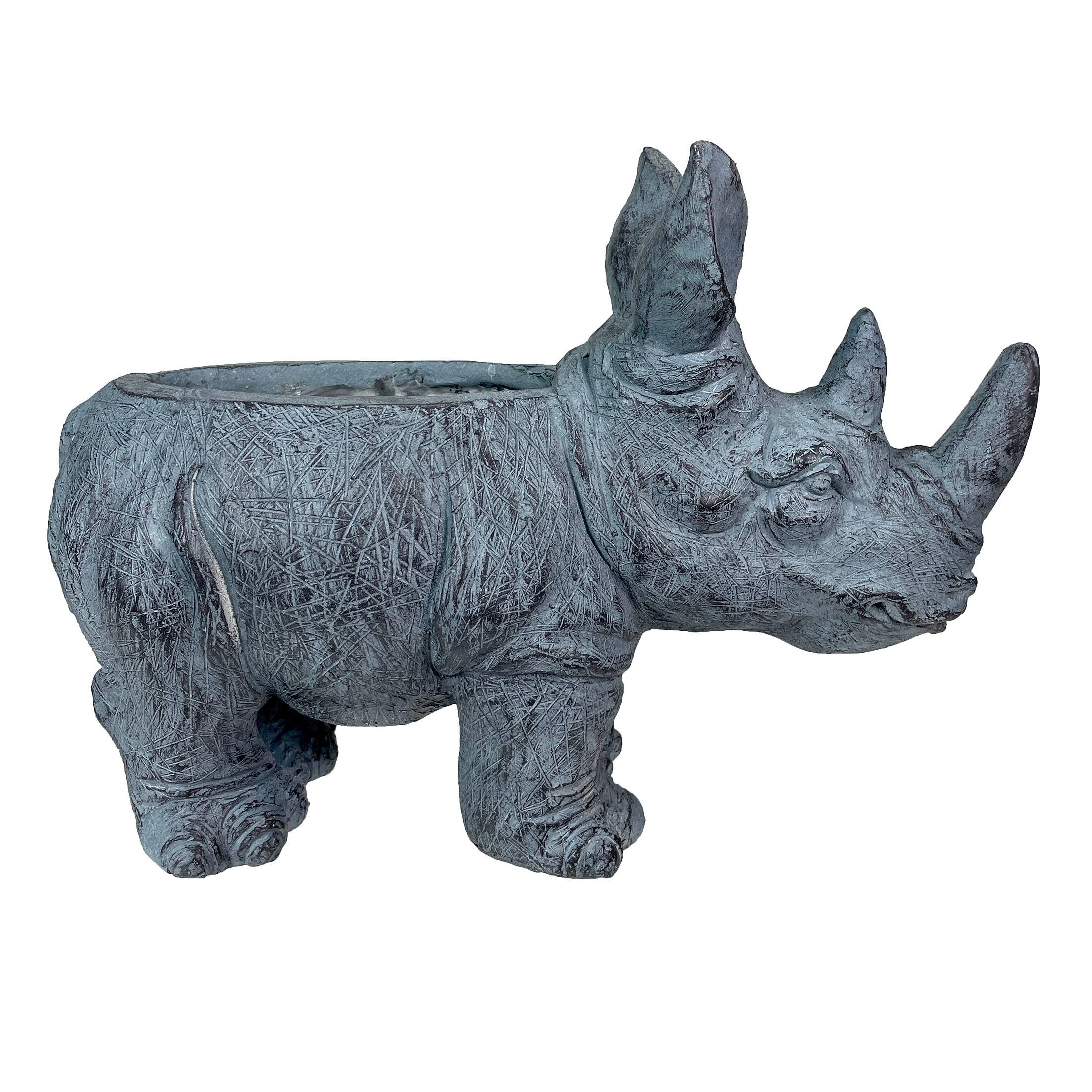Alt View 1. Zeckos - Grey Rhino MGO Planter - 18.5" - Weather-Resistant Magnesium - Indoor/Outdoor - Grey.