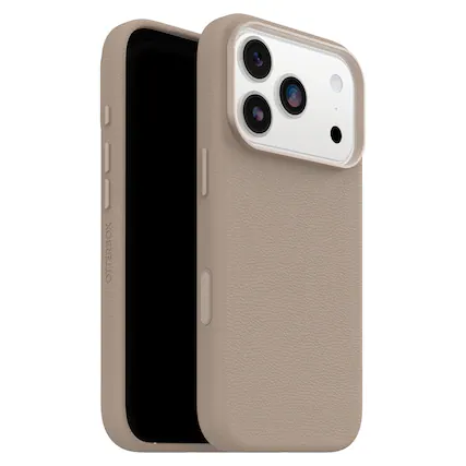 Front. OtterBox - Symmetry Cactus Leather Series Soft Shell for Apple iPhone 17 Pro - Brown.