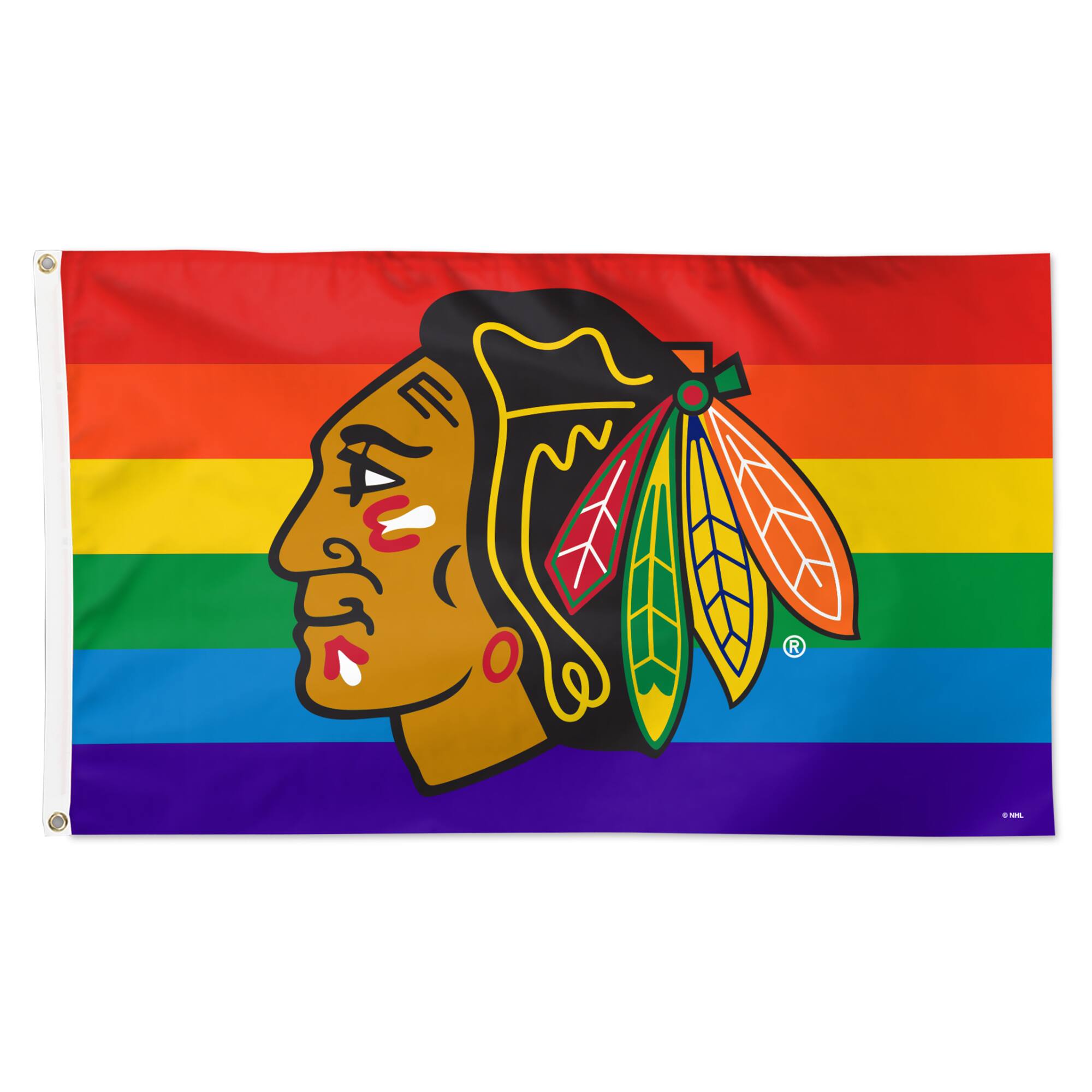 WinCraft - Chicago Blackhawks 3' x 5' Single-Sided Deluxe Team Pride Flag - Multicolor
