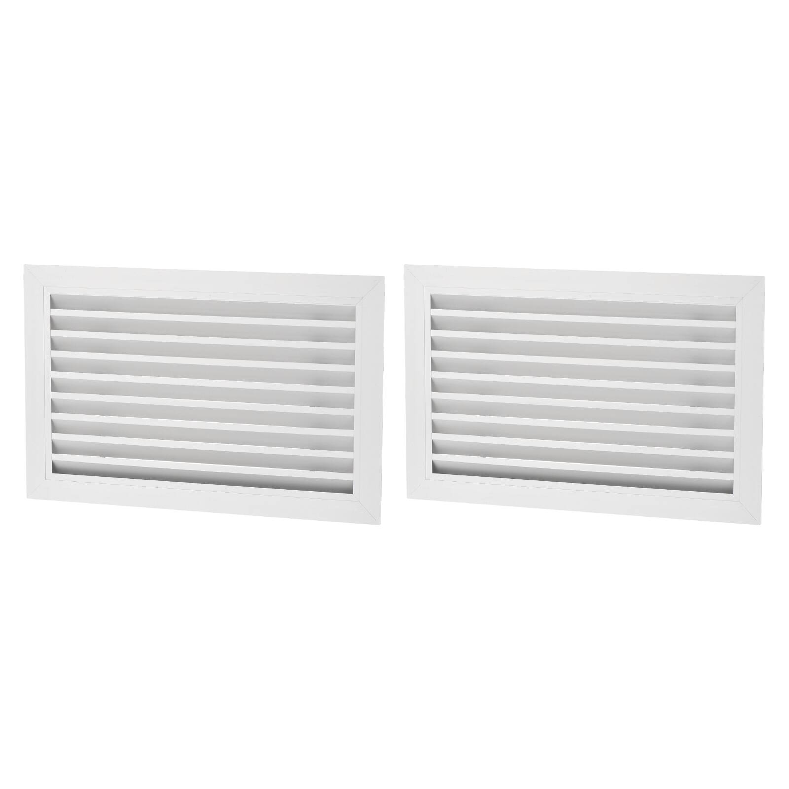 Front. Unique Bargains - 20" x 12" Door Air Vent Cover 2pcs, Anodized Aluminum Alloy Louvered Grille Guard for Cabinet Wardrobe Door - Black.