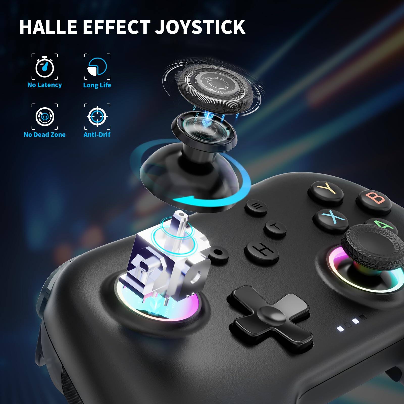 HALLE EFFECT JOYSTICK

- No Latency
- Long Life
- No Dead Zone
- Anti-Drift