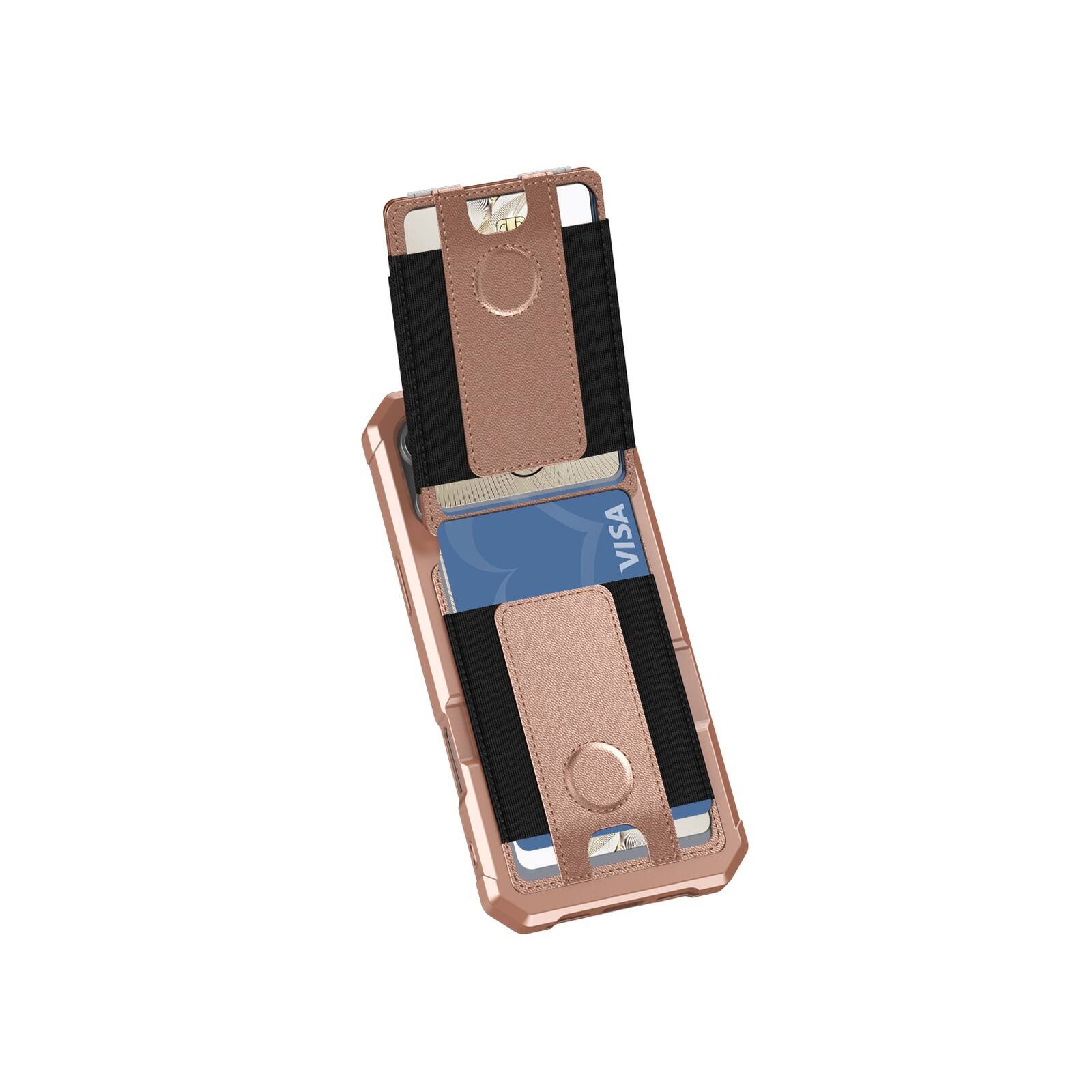 Alt View 4. UUCOVER - Flip Wallet Case for Apple iPhone 18 Pro Max with Elastic Card Holder Slot Kickstand, Shockproof Drop Protection Cover - Rosegold.