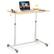 Front. Costway - Costway Height Adjustable Computer Desk Sit Stand Rolling Notebook Table - Natural.