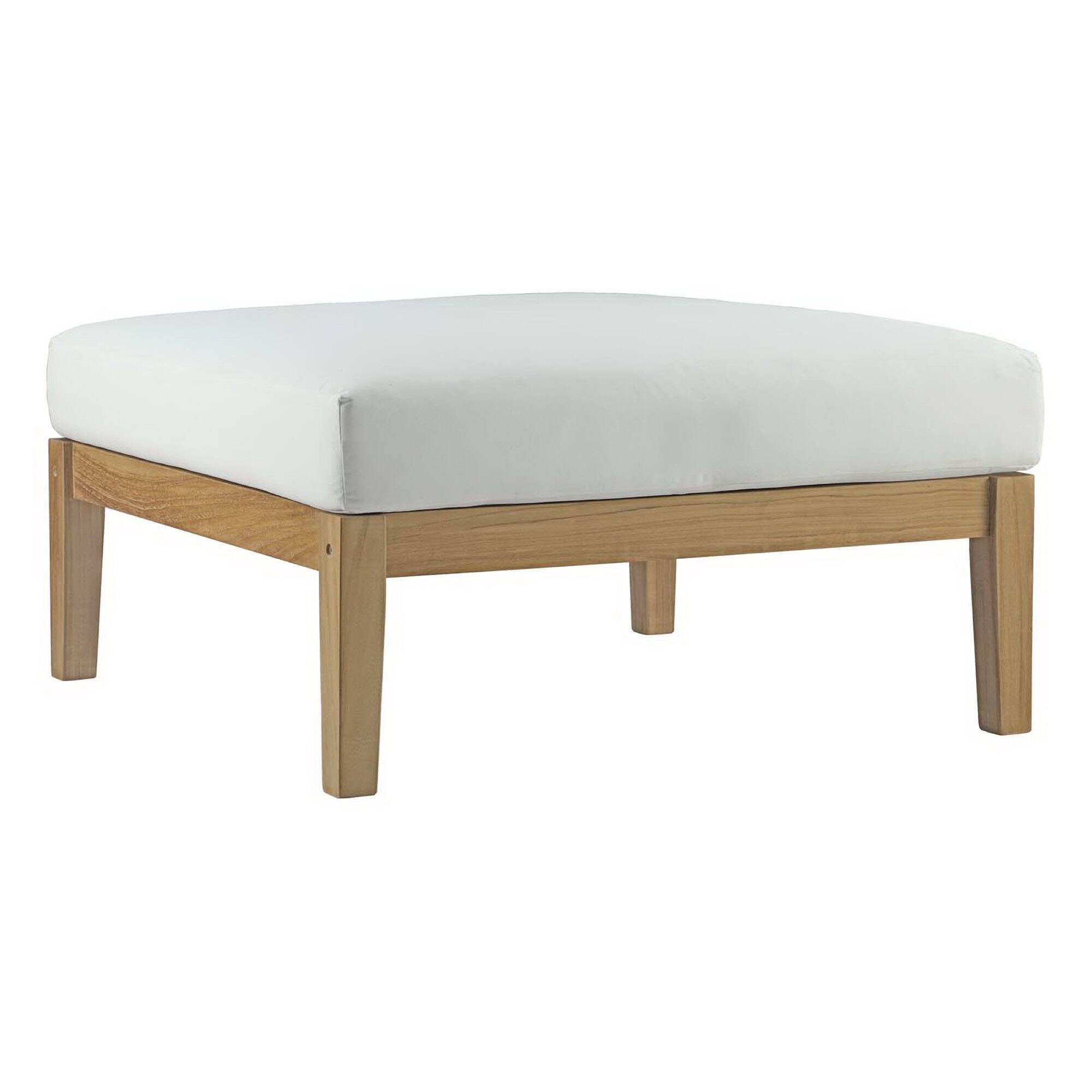 Alt View 4. Modway - Bayport 6-Piece Teak Outdoor Patio Set - Solid Teak, All-Weather Machine-Washable Cushions, No Assembly Required - Natural White.