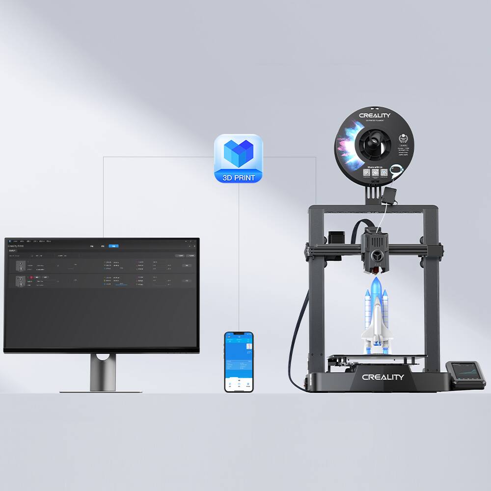 Alt View 20. Creality - Ender-3 V3 KE 3D Printer Basic Combo - Black.