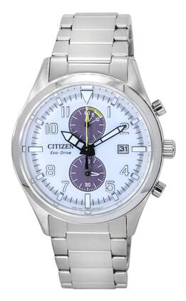 Citizen - Classic Eco-Drive Chronograph Stainless Steel Dial CA7028-81A 100M Men's Watch - White