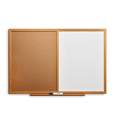 Staples - Standard Cork & Dry Erase Whiteboard, 3' x 2' - White/Brown