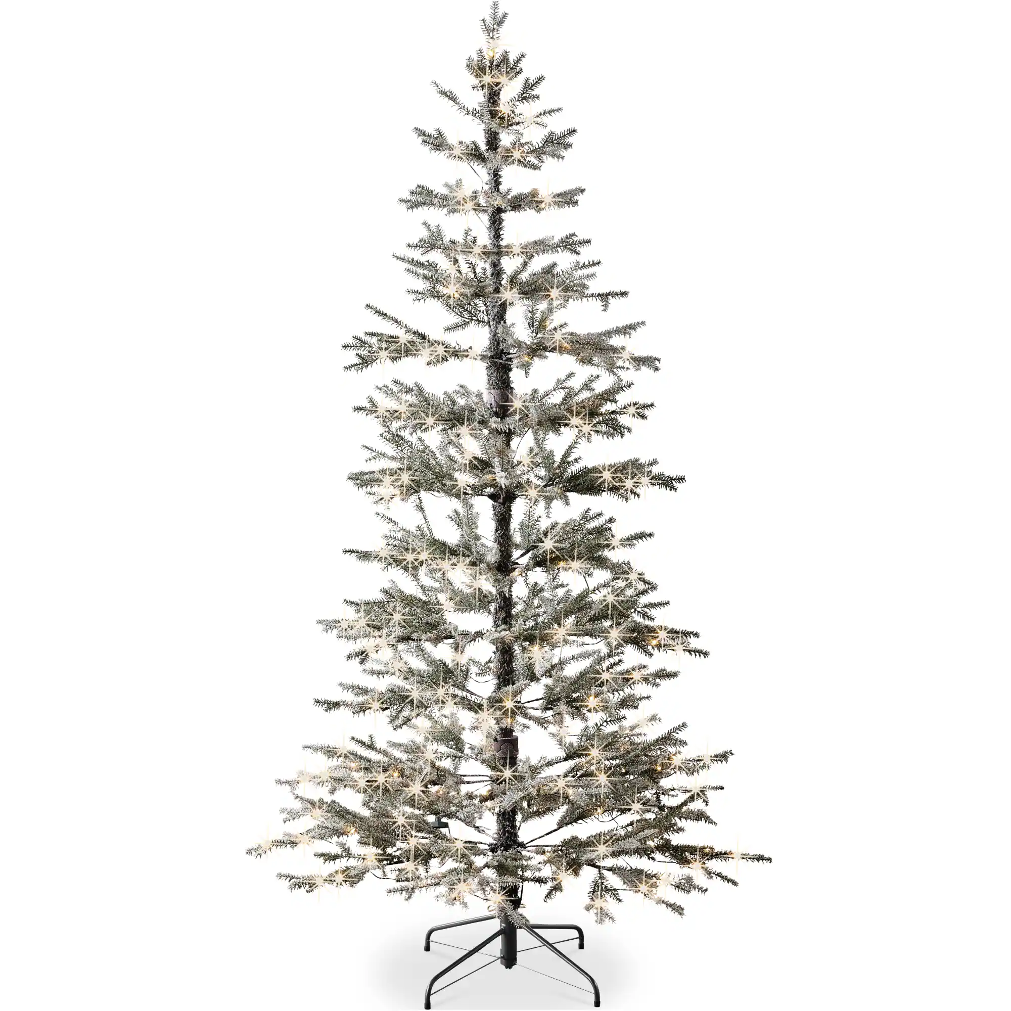 Front. Best Choice Products - Black Pre-Lit Sparse Flocked Christmas Tree w/ 2-in-1 LEDs, Cordless Connection - Black.