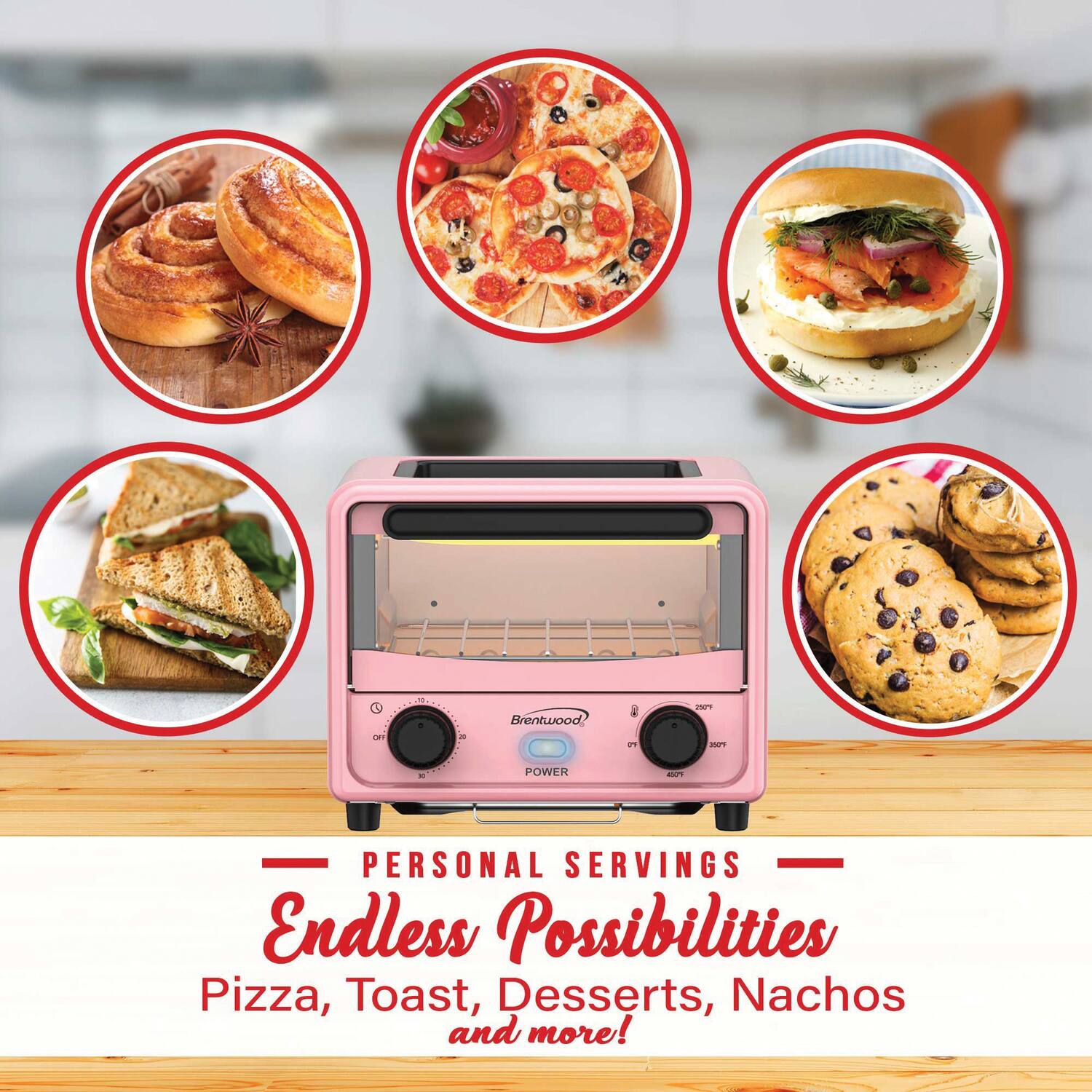 Brentwood D.  
MPY POWER  

PERSONAL SERVINGS  
Endless Possibilities  
Pizza, Toast, Desserts, Nachos and more!