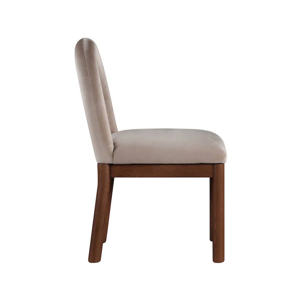 Alt View 3. Meridian Furniture - Conrad Taupe Velvet Dining Chair - Beige.