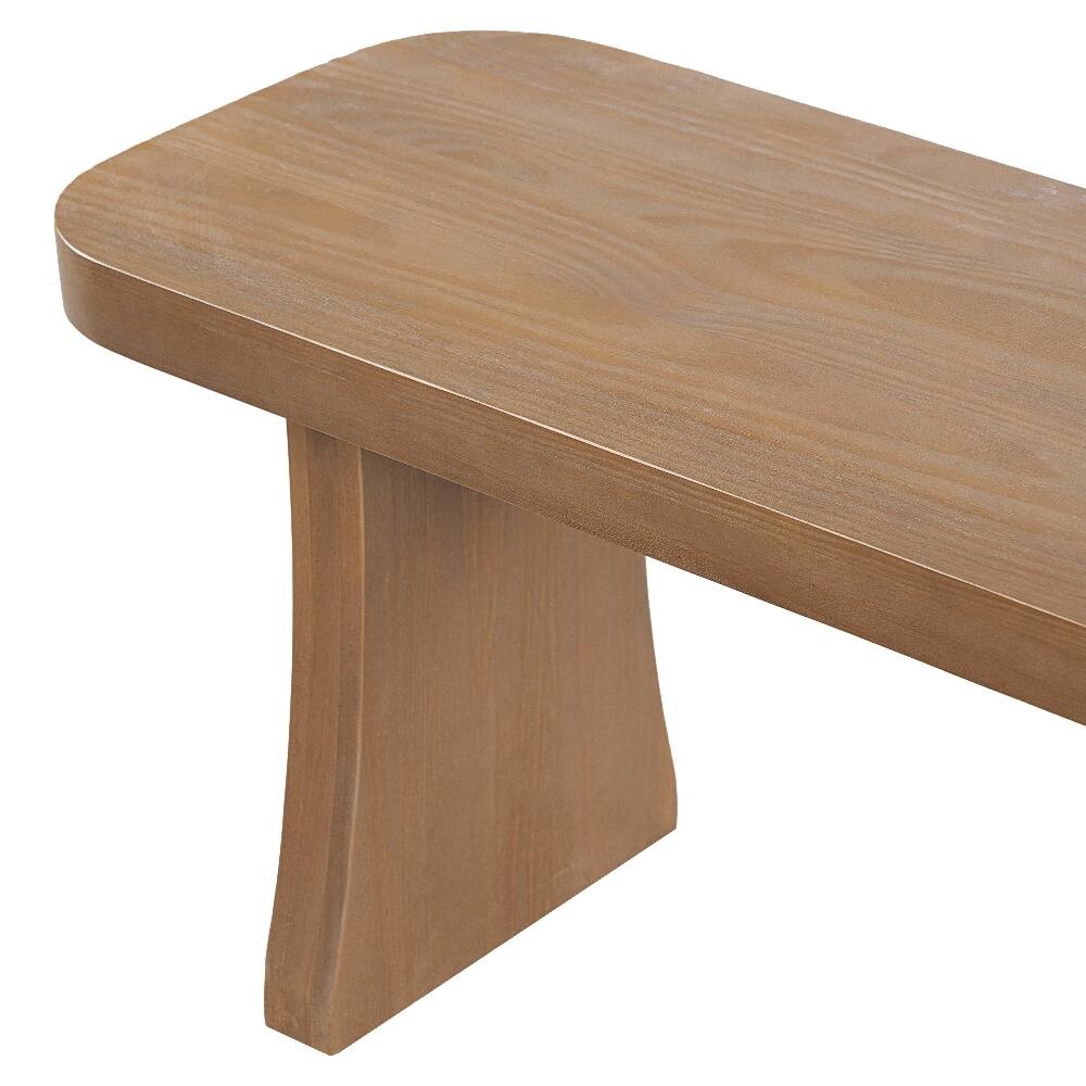 Alt View 4. Ropilly - Ropilly Solid Pine Dining Bench Indoor Wood Seating for Kitchen and Entryway - Pine.
