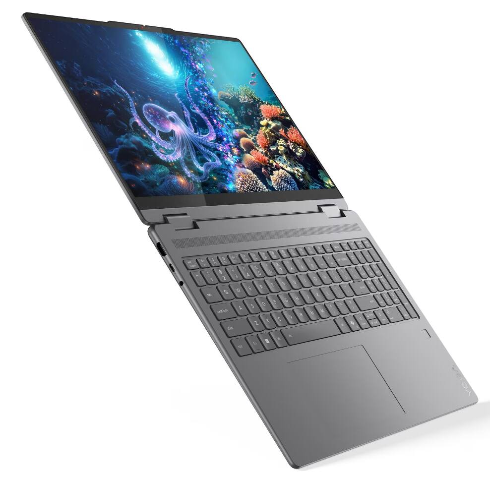Alt View 4. Lenovo - Lenovo Yoga 2-in-1 Laptop 16.0 WUXGA Display (Intel Ultra 5-226v, 16GB LPDDR5X, 512GB M.2  PCIe SSD, Win 11 Pro) - Luna Grey.