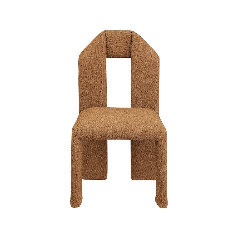 Alt View 1. Meridian Furniture - Bennett Saddle Boucle Fabric Dining Chair, Set of 2 - Brown.