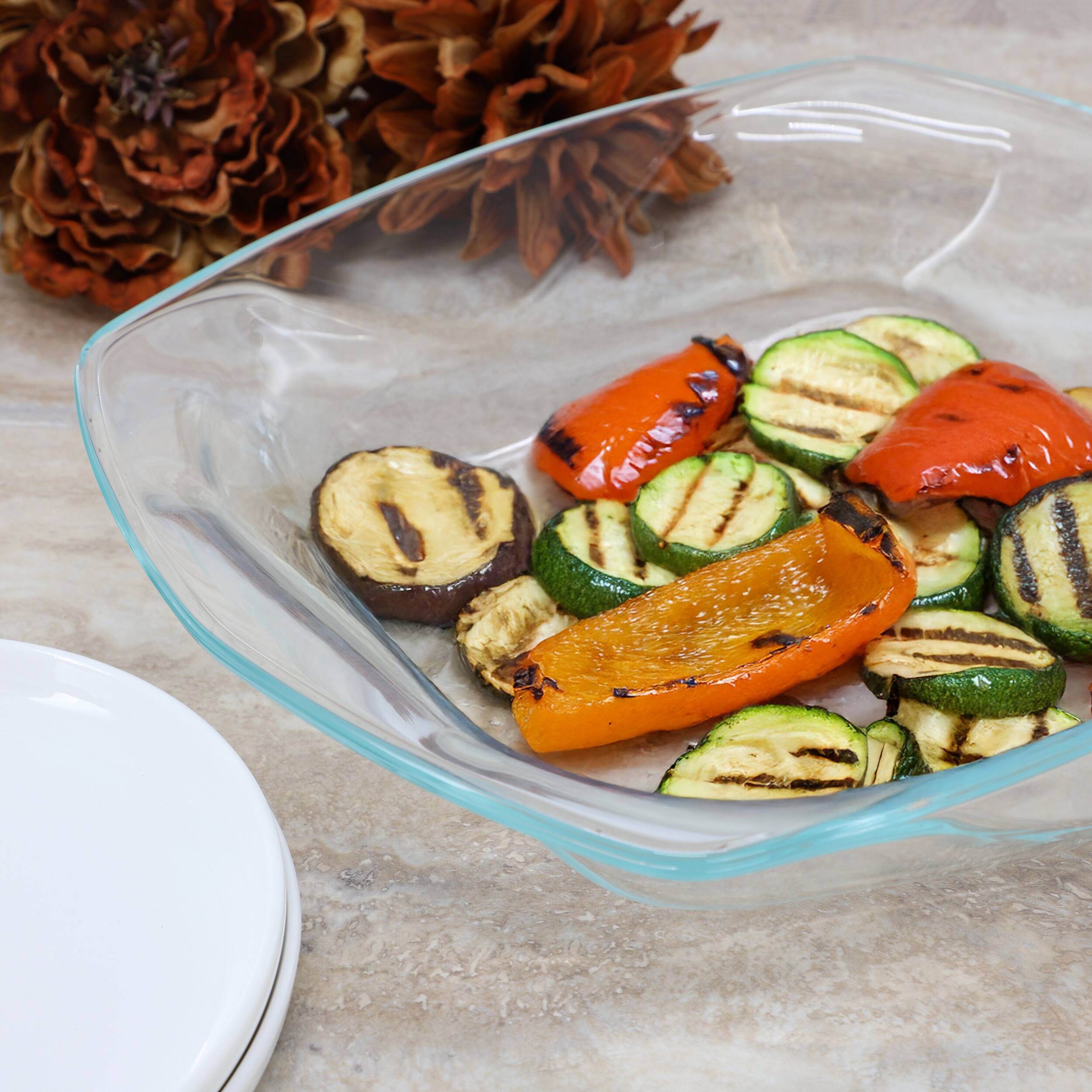 Alt View 3. Gibson - Soho Lounge Carnegie Hill 14 inch x 12 Inch x 2.8 Inch Tempered Glass Baking Pan with Built in Handles - Clear.