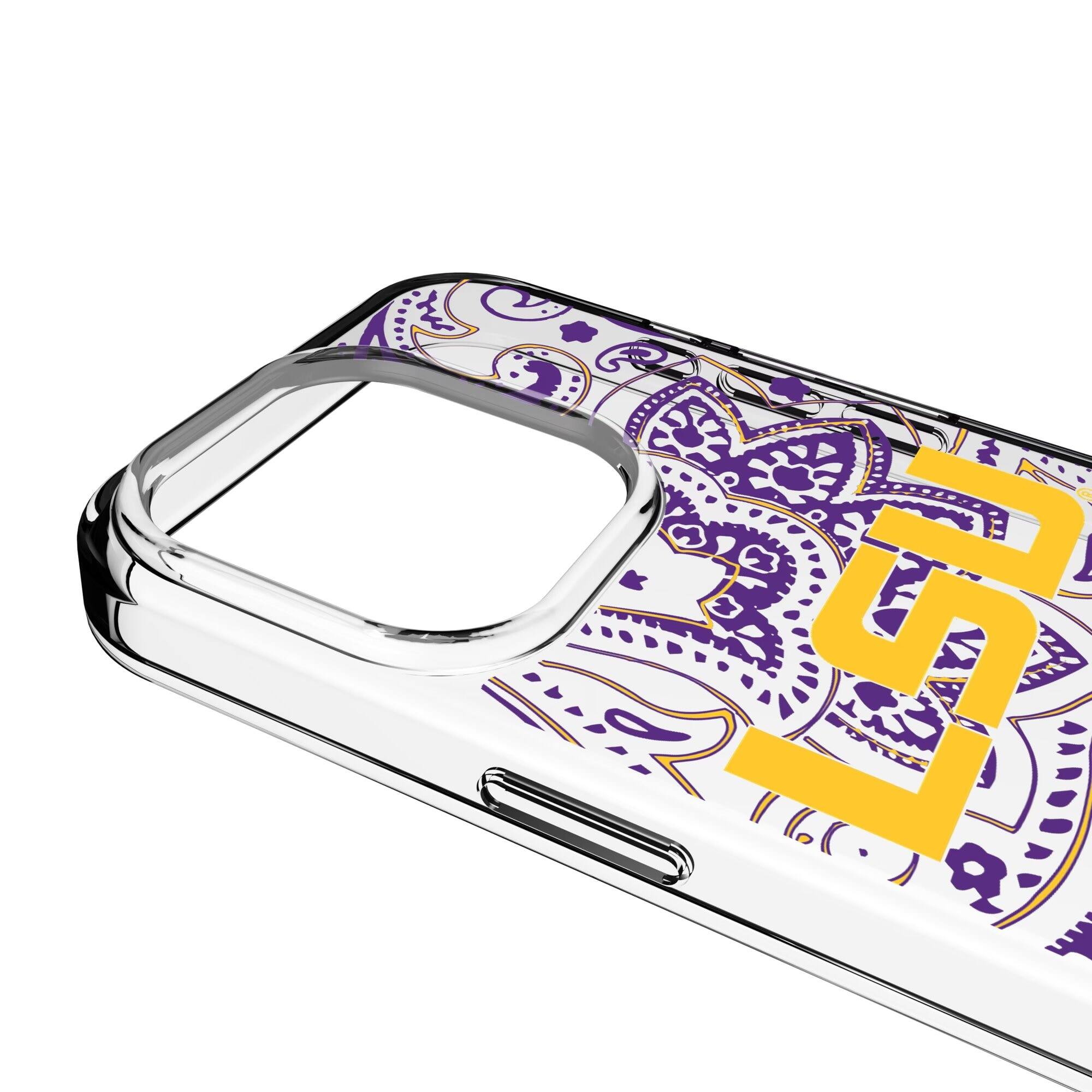Alt View 2. Keyscaper - LSU Tigers iPhone Paisley Design Clear Case - 14 - Multicolor.