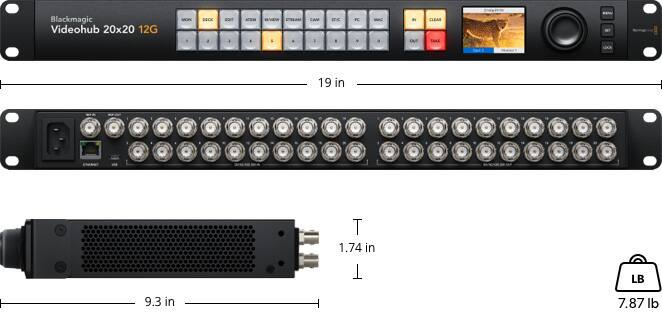 Blackmagic Design Videohub 20x20 12G Zero Latency Video Router BMD