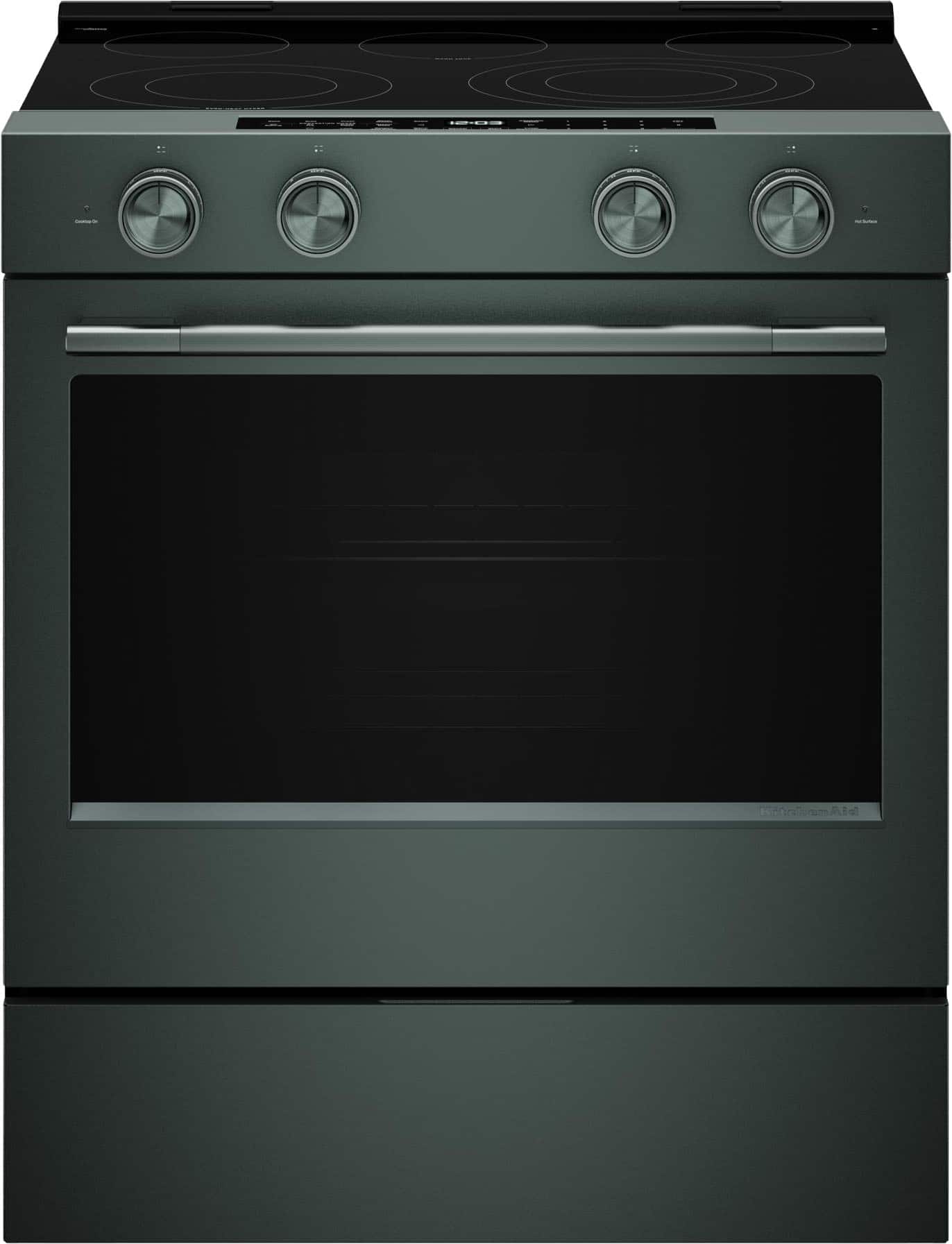 KitchenAid - 5.3 Cu. Ft. Smart Slide-In Electric Range with Two Even-Heat Hyper Elements and Convection Cooking Modes - Juniper - Front_Zoom
