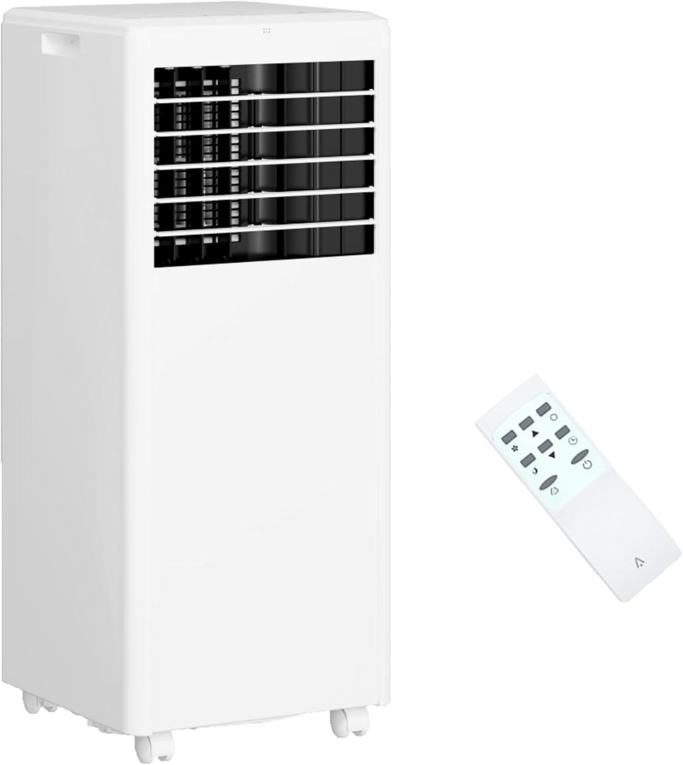 Front. Homhougo - 8,000 BTU Portable Air Conditioner, LED Display, 4 Modes, Energy Saving, Remote, 24H Timer, Bedroom/Dorm.