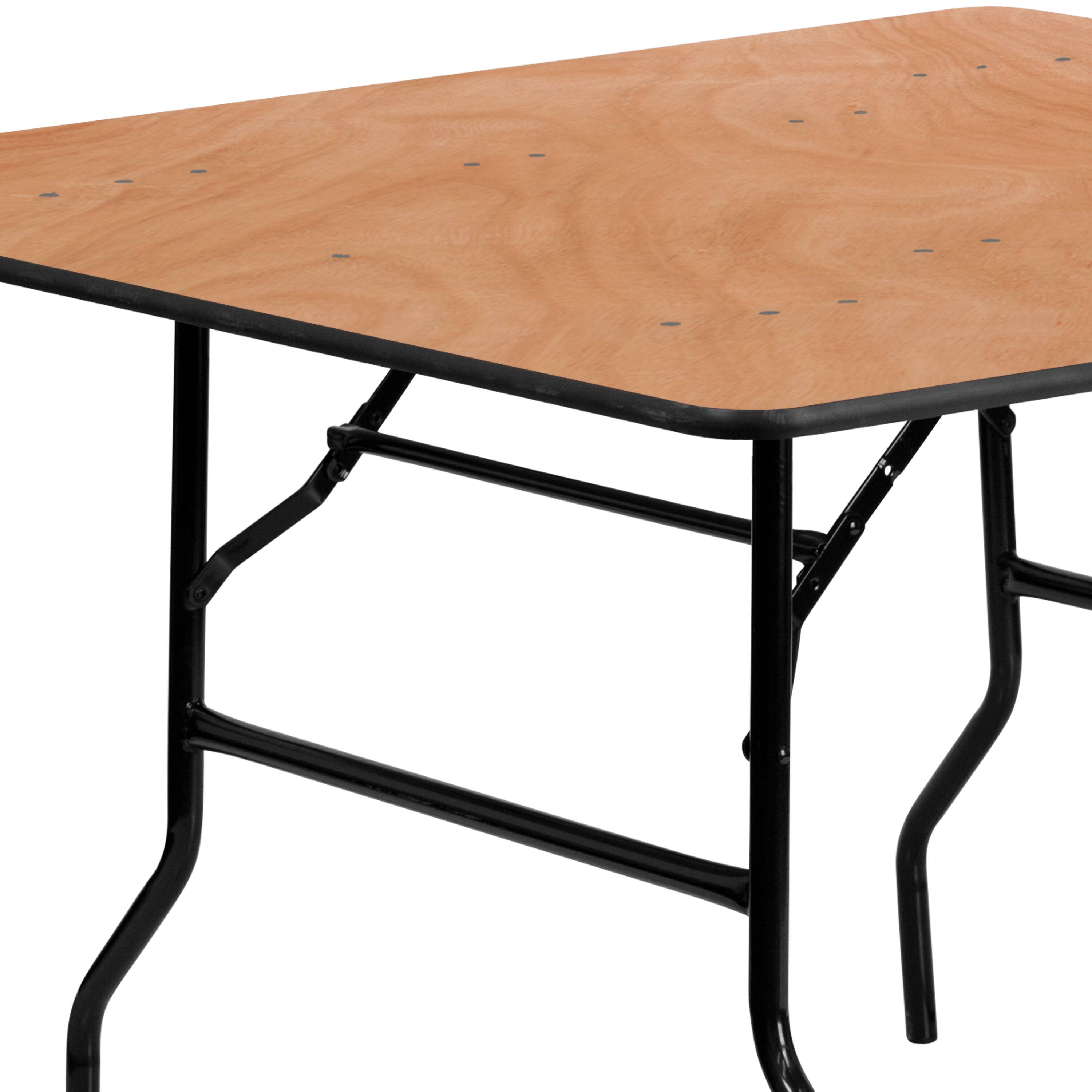 Alt View 16. Alamont Home - Gerry 4-Foot Square Wood Folding Banquet Table - Event & Catering Table - Natural.