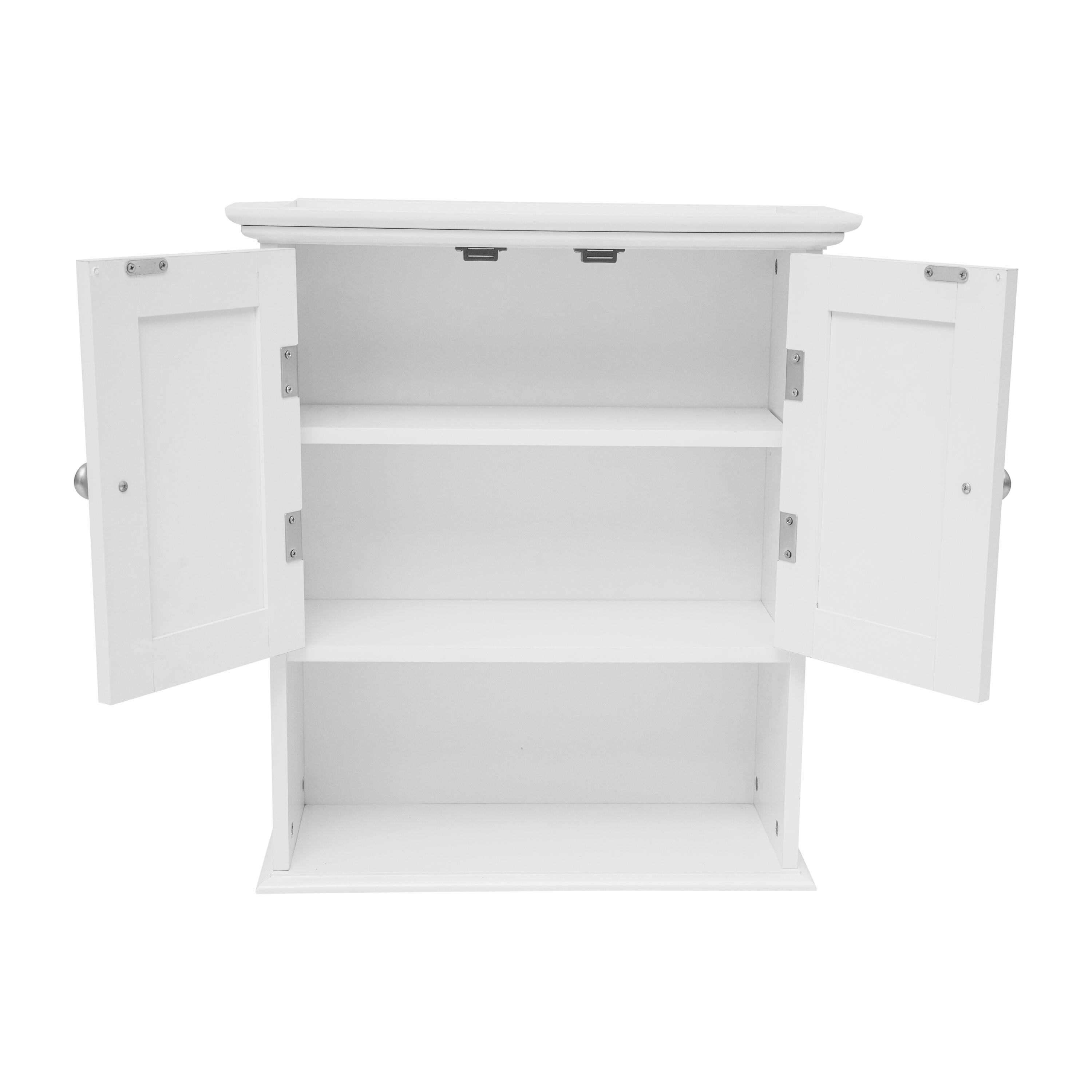 Alt View 9. Emma + Oliver - Farmhouse Wall Mount Medicine Cabinet with Adjustable Shelf and Dual Doors - White.