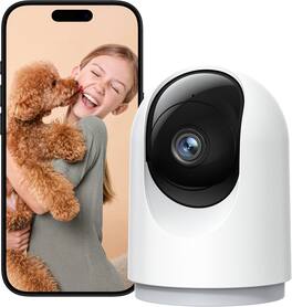 FINEAK - Indoor 2K Security Camera Night Vision, 2-Way Audio - White