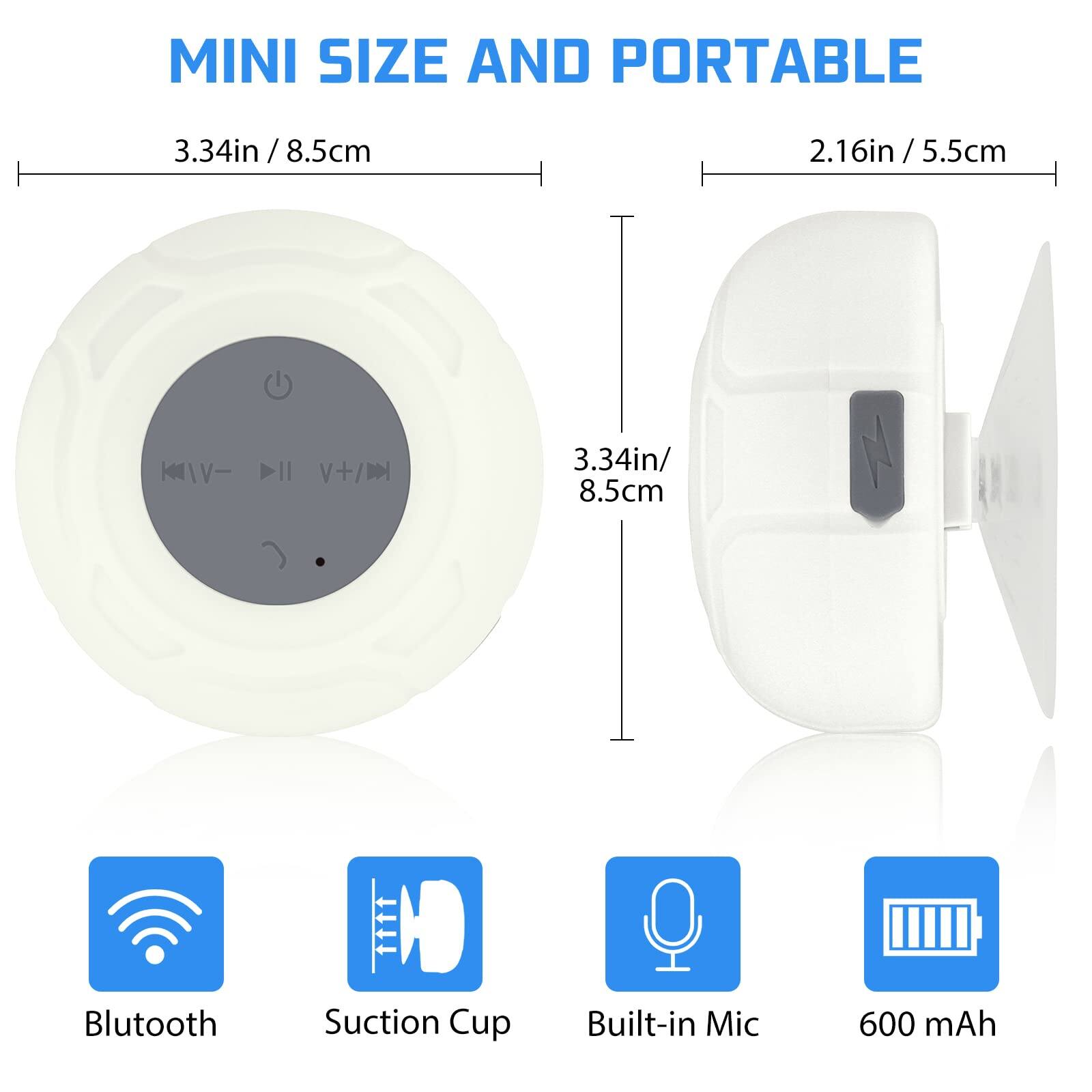 MINI SIZE AND PORTABLE

3.34in / 8.5cm

2.16in / 5.5cm

Bluetooth
Suction Cup
Built-in Mic
600 mAh
