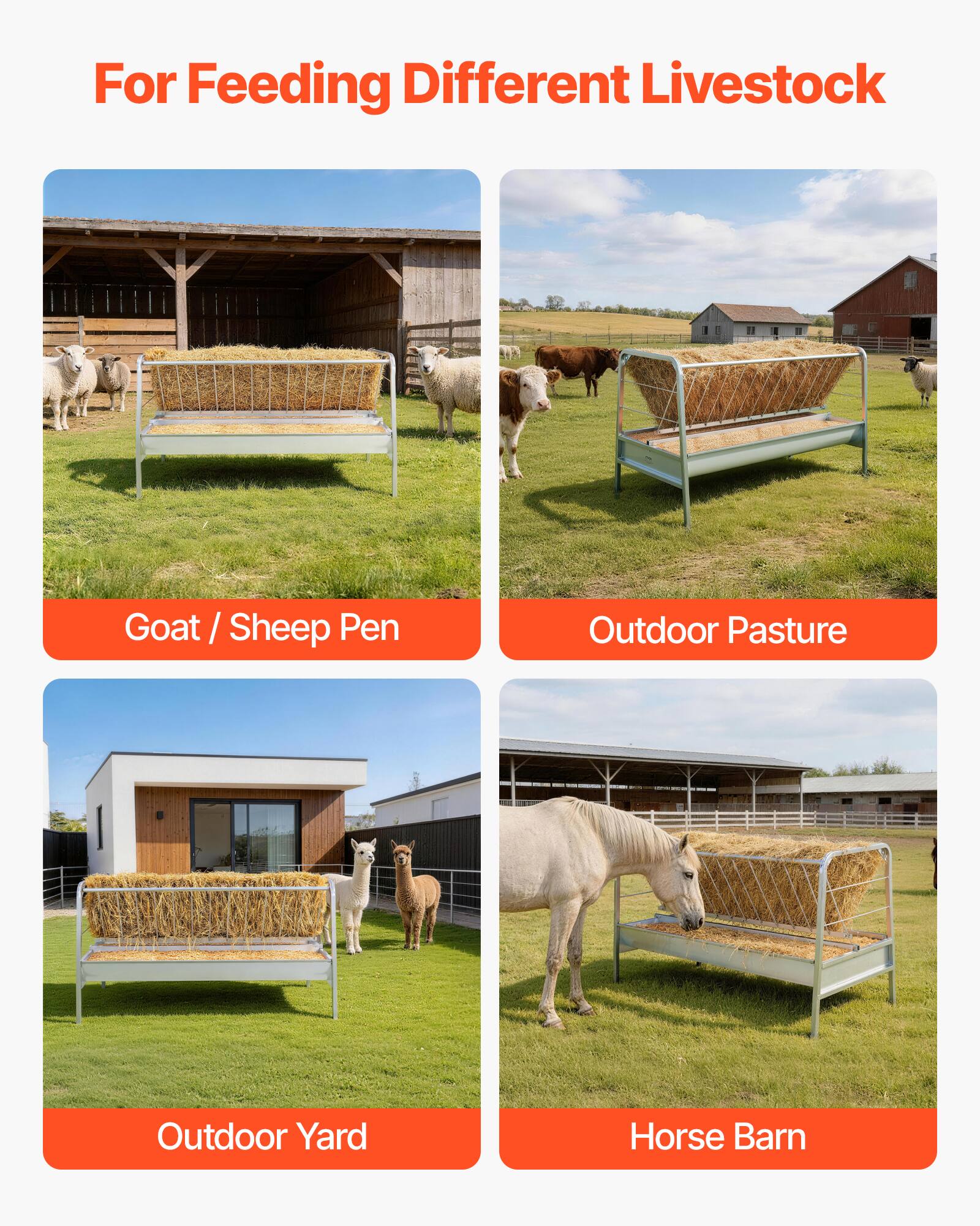 For Feeding Different Livestock

- Goat / Sheep Pen
- Outdoor Pasture
- Outdoor Yard
- Horse Barn