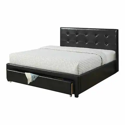 Front. Manhattan Lane - Vivid Full Bed With Drawer - Black.