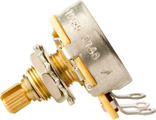 Angle Standard. Gibson - 500K Ohm Short Shaft Audio Taper.