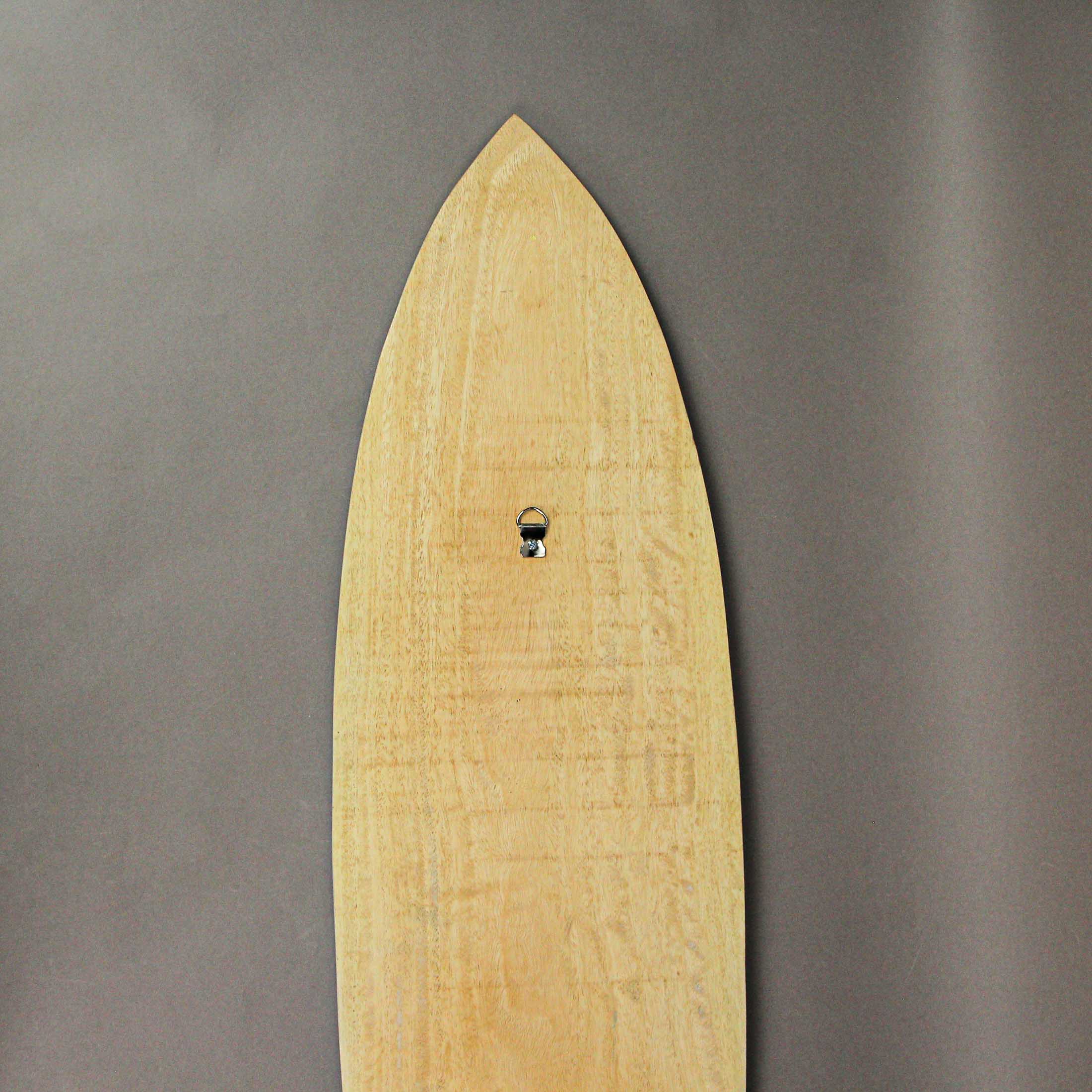 Alt View 2. Chesapeake Bay - Striped Wooden Surfboard Wall Hanging 39 inch Beach Décor - Blue.