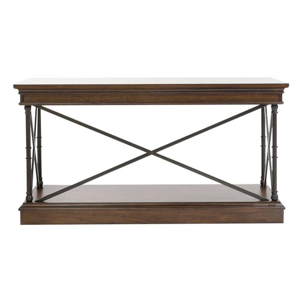 Angle. Liberty Furniture Industries - Tribeca Sofa Table in Cordovian Brown - Brown.